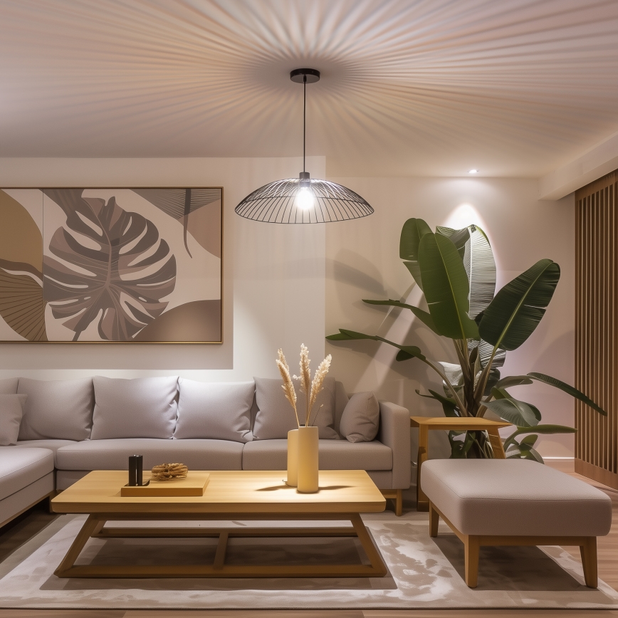 Brilagi - LED luster na sajli CERIA WIRE 1xE27/40W/230V Ø 60 cm crni