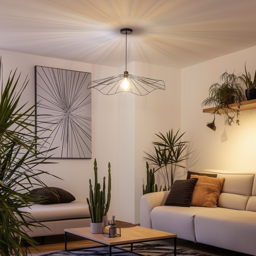 Brilagi - LED luster na sajli CERIA WIRE 1xE27/40W/230V Ø 80 cm crna