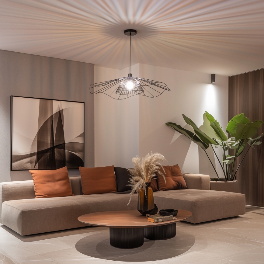 Brilagi - LED luster na sajli CERIA WIRE 1xE27/40W/230V Ø 80 cm crna