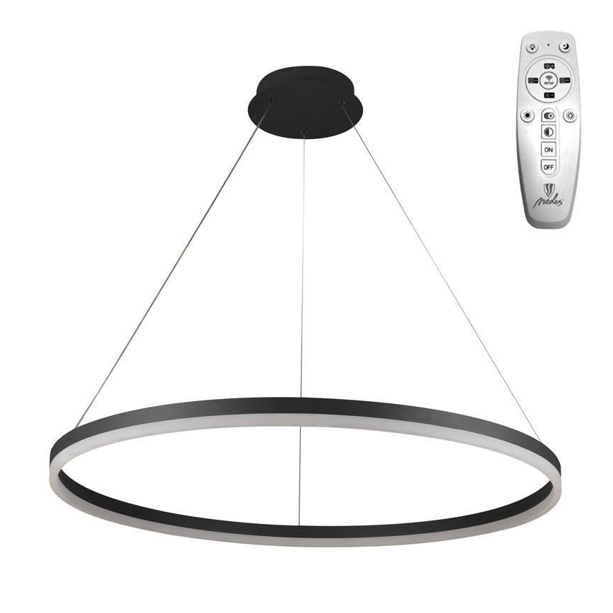 Brilagi - LED luster na sajli CIRCLE LED/55W/230V 3000-6500K Ø 80 cm, crne boje, s mogućnošću prigušivanja + daljinski upravljač