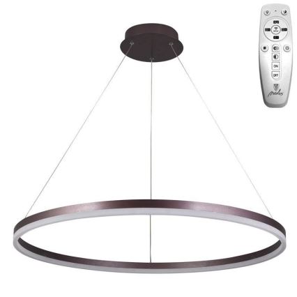 Brilagi - LED luster s mogućnošću prigušivanja na sajli CIRCLE LED/55W/230V 3000-6500K Ø 80 cm smeđa + daljinski upravljač