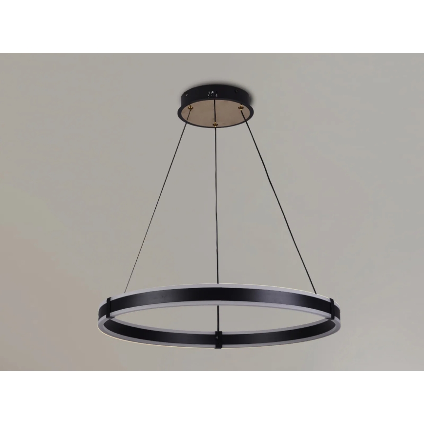 Brilagi - LED luster s mogućnošću prigušivanja na sajli CIRCLE LED/85W/230V 3000-6500K Ø 60 cm crna/zlatna + daljinski upravljač