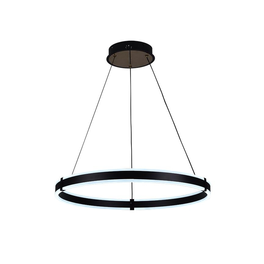 Brilagi - LED luster s mogućnošću prigušivanja na sajli CIRCLE LED/85W/230V 3000-6500K Ø 60 cm crna/zlatna + daljinski upravljač