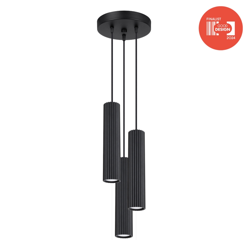 Brilagi - LED luster na sajli CRESTO 3xGU10/10W/230V crni
