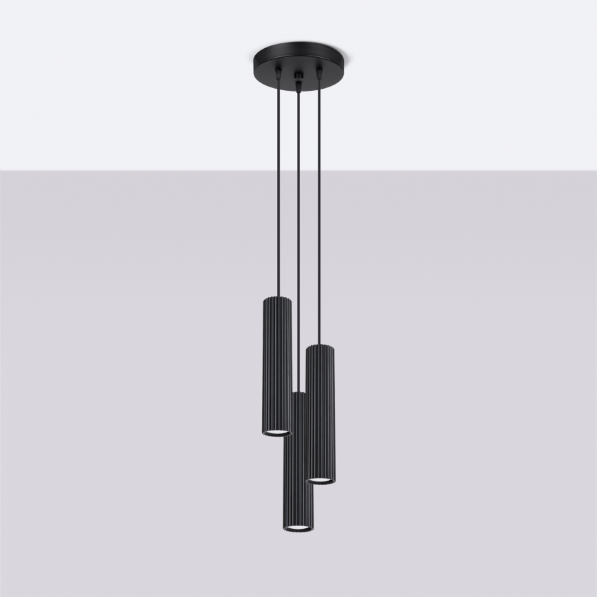 Brilagi - LED luster na sajli CRESTO 3xGU10/10W/230V crni