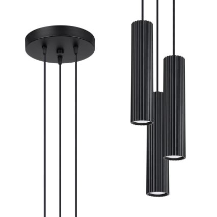 Brilagi - LED luster na sajli CRESTO 3xGU10/10W/230V crni