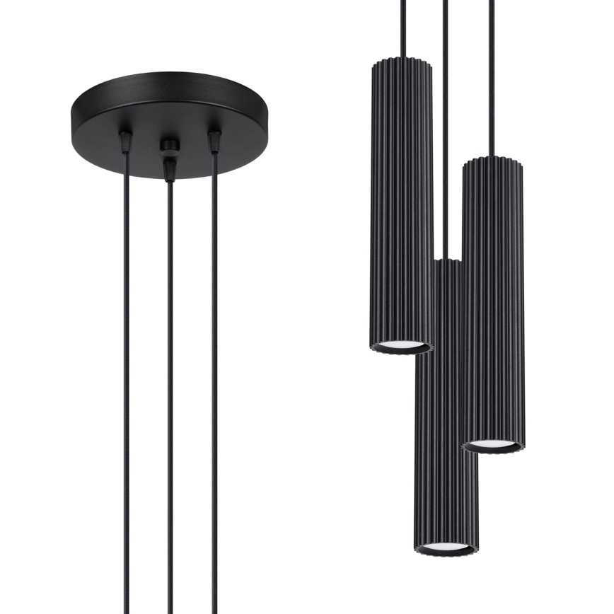 Brilagi - LED luster na sajli CRESTO 3xGU10/10W/230V crni