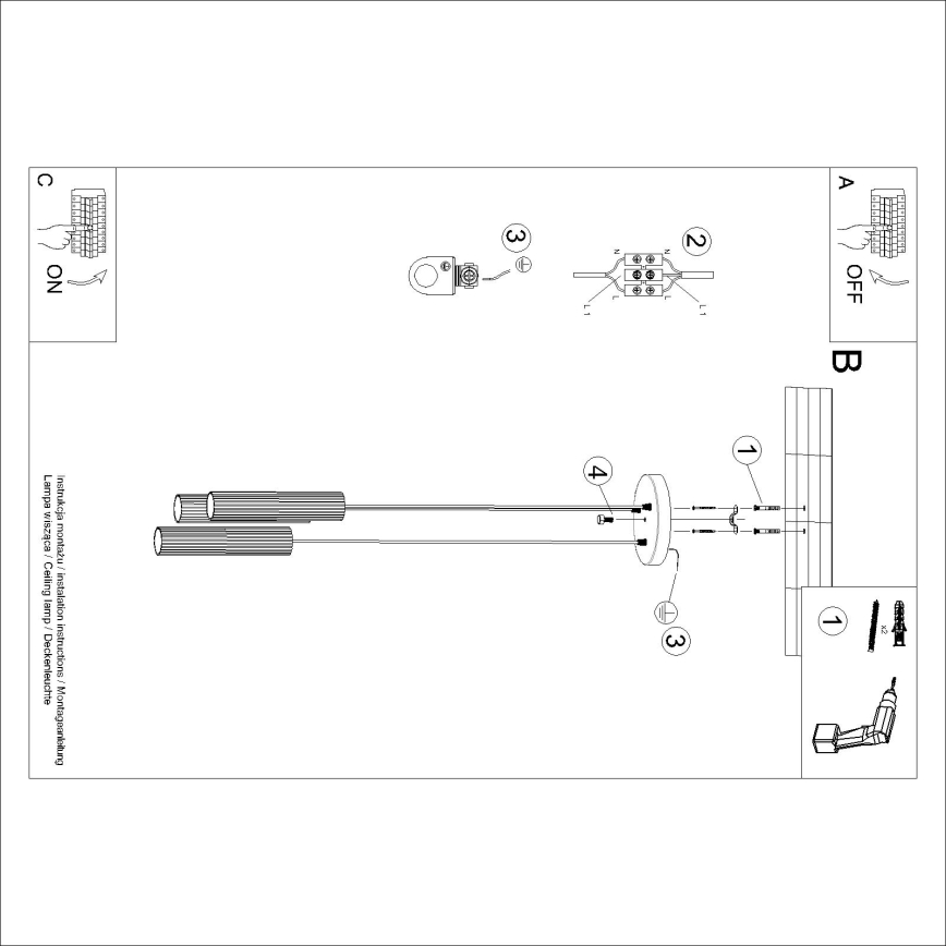 Brilagi - LED luster na sajli CRESTO 3xGU10/10W/230V crni