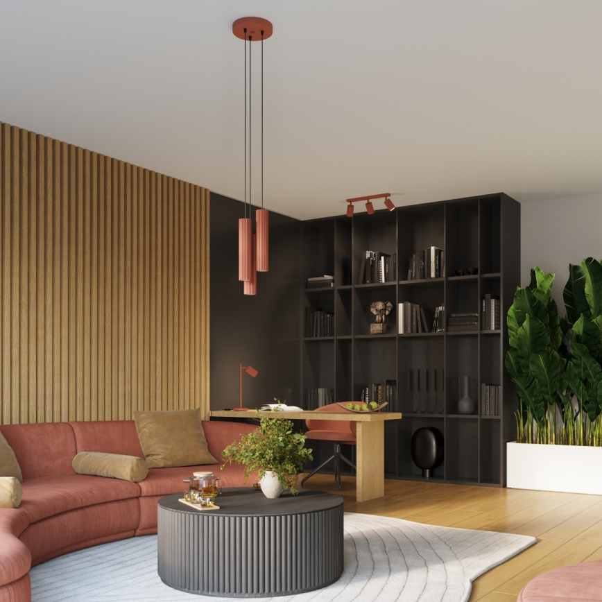 Brilagi - LED luster na sajli CRESTO 3xGU10/10W/230V crvena