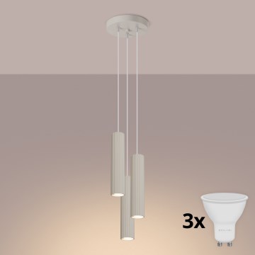 Brilagi - LED luster na sajli CRESTO 3xGU10/10W/230V krem boja