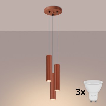 BRILAGI - LED luster na sajli CRESTO 3xGU10/10W/230V narančasta