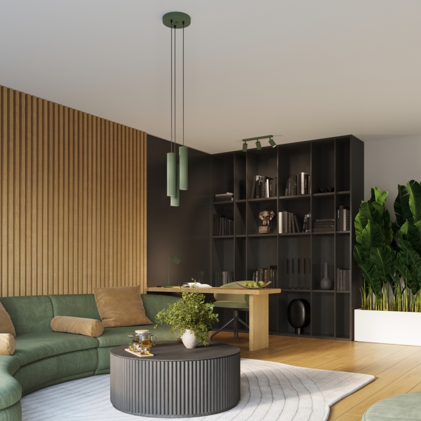 Brilagi - LED luster na sajli CRESTO 3xGU10/10W/230V zeleni