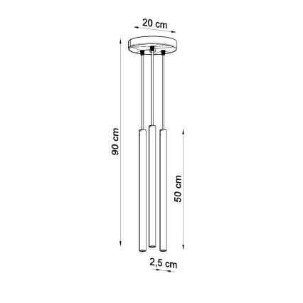 Brilagi -  LED Luster na sajli DRIFA 3xG9/4W/230V crna