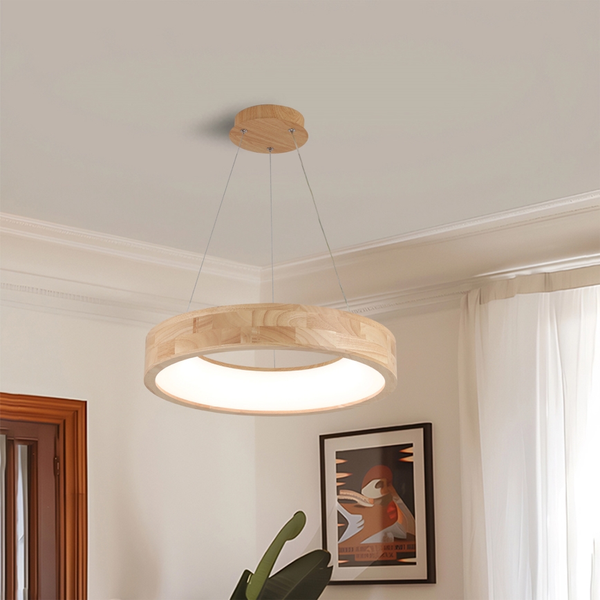 Brilagi - LED luster na sajli FALCON WOOD LED/30W/230V 3000/4000/6000K Ø 45 cm drvo
