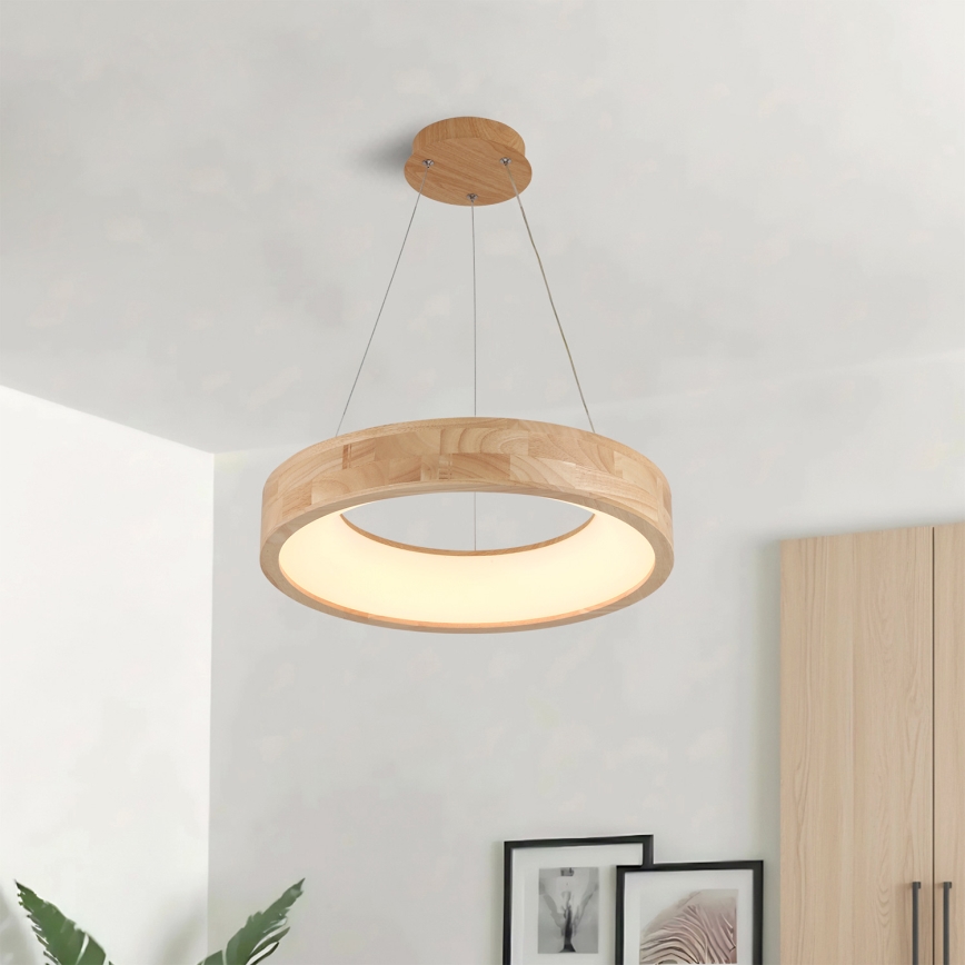 Brilagi - LED luster na sajli FALCON WOOD LED/30W/230V 3000/4000/6000K Ø 45 cm drvo