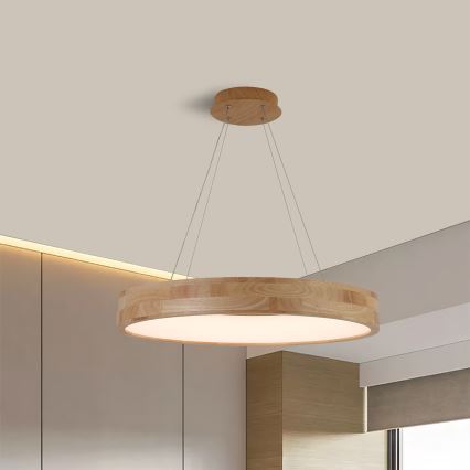 Brilagi - LED luster na sajli FALCON WOOD LED/40W/230V 3000/4000/6000K Ø 60 cm drvo
