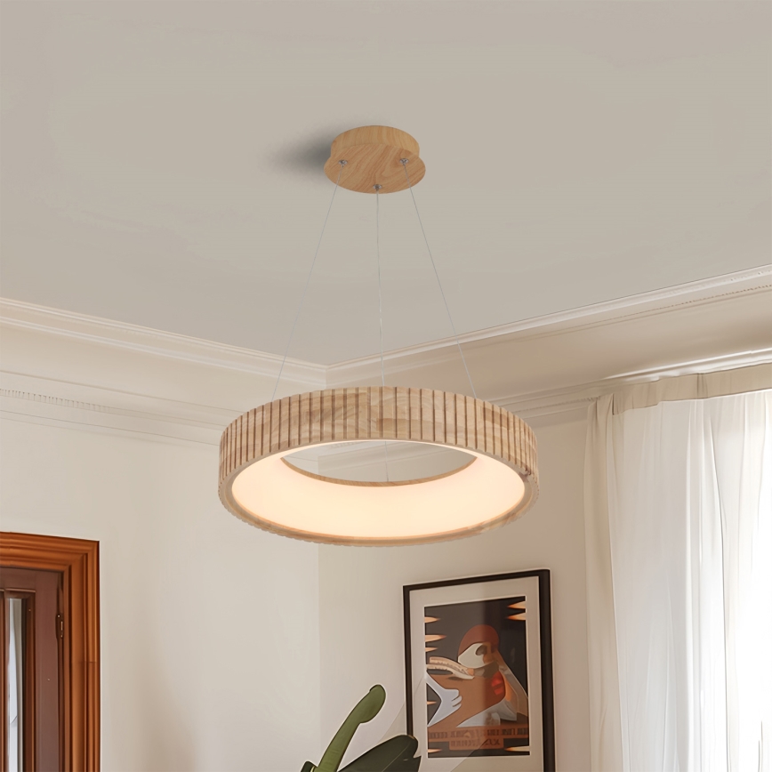 Brilagi - LED luster na sajli FALCON WOOD MODERN LED/30W/230V 3000/4000/6000K, Ø 45 cm, drveni