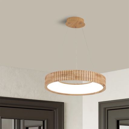 Brilagi - LED luster na sajli FALCON WOOD MODERN LED/30W/230V 3000/4000/6000K, Ø 45 cm, drveni