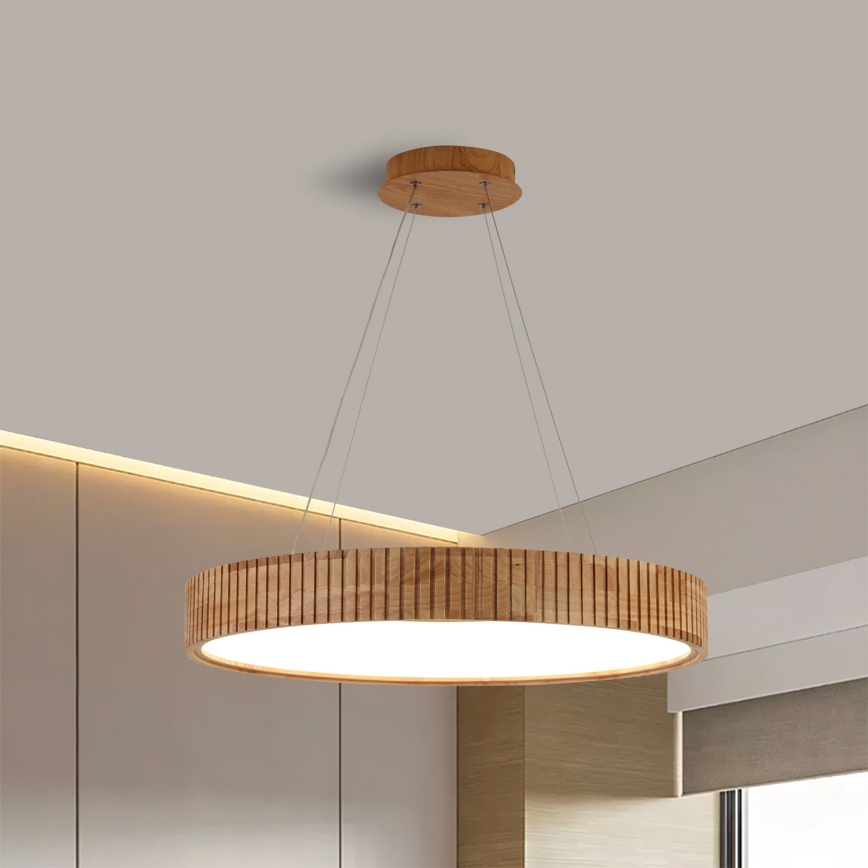 Brilagi - LED luster na sajli FALCON WOOD MODERN LED/40W/230V 3000/4000/6000K promjer 60 cm drveni