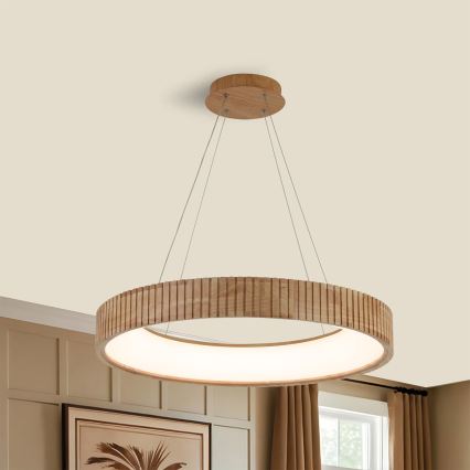 Brilagi - LED luster na sajli FALCON WOOD MODERN LED/40W/230V 3000/4000/6000K promjer 60 cm drveni