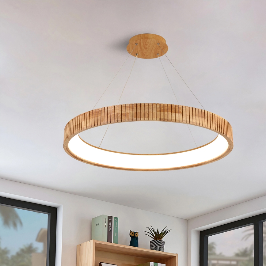 Brilagi - LED luster na sajli FALCON WOOD MODERN LED/60W/230V 3000/4000/6000K Ø 80 cm drvo
