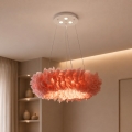 Brilagi - LED luster na sajli FEATHER 3xE27/40W/230V + 3xLED/3W, promjer 50 cm, ružičasta