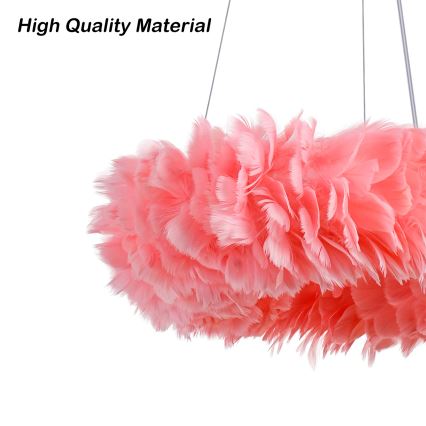 BRILAGI - LED luster na sajli FEATHER 3xE27/40W/230V + 3xLED/3W, promjer 50 cm, ružičasta