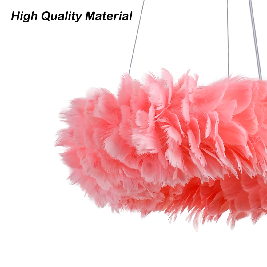 BRILAGI - LED luster na sajli FEATHER 3xE27/40W/230V + 3xLED/3W, promjer 50 cm, ružičasta