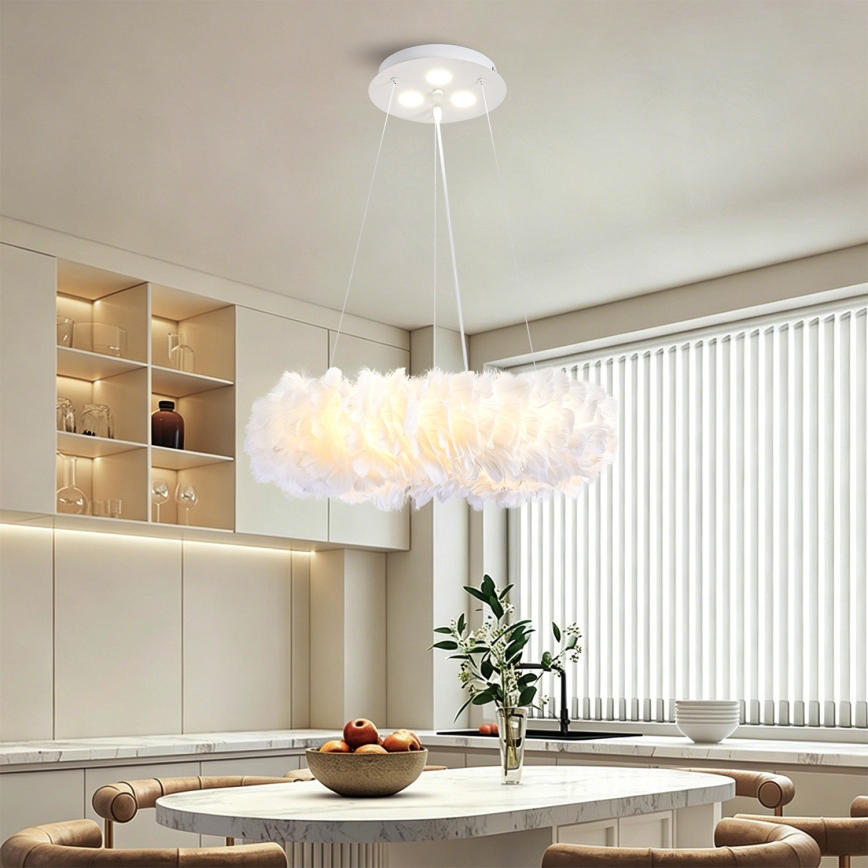 BRILAGI - LED luster na sajli FEATHER 3xE27/40W/230V + 3xLED/3W Ø 40 cm bijeli