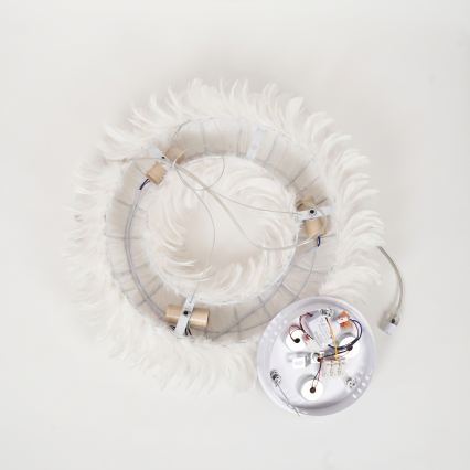 BRILAGI - LED luster na sajli FEATHER 3xE27/40W/230V + 3xLED/3W Ø 40 cm bijeli