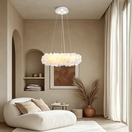 BRILAGI - LED luster na sajli FEATHER 3xE27/40W/230V + 3xLED/3W Ø 50 cm bijela