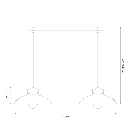 Brilagi - LED Luster na sajli FLAMENGO 2xE27/60W/230V bijela
