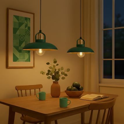 Brilagi - LED Luster na sajli FLAMENGO 2xE27/60W/230V zelena