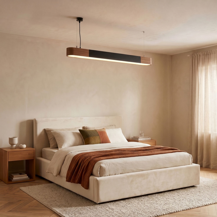 BRILAGI - LED luster na sajli GARDALINE LED/100W/230V 120 cm hrast/crna