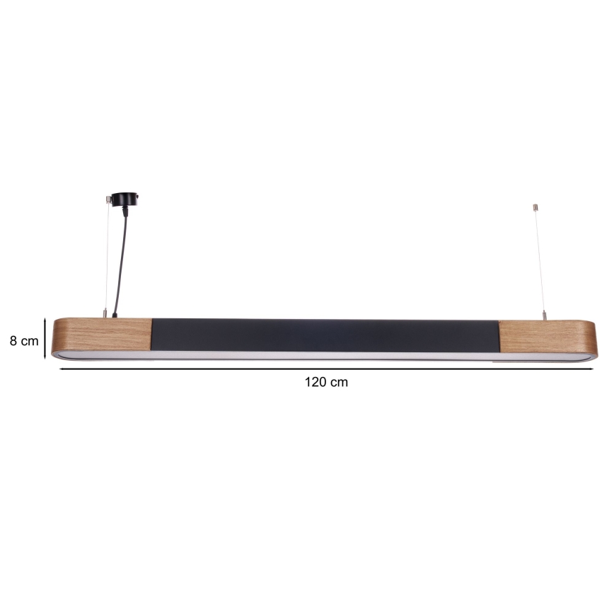 BRILAGI - LED luster na sajli GARDALINE LED/100W/230V 120 cm hrast/crna