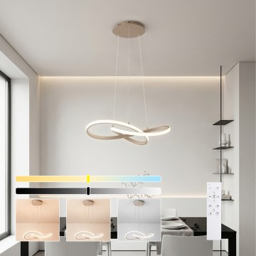 Brilagi - LED luster na sajli INFINITY, s mogućnošću prigušivanja, LED/55W/230V 3000-6000K 50x50 cm, bež + s daljinskim upravljačem