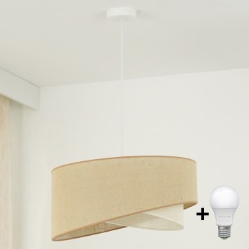 Brilagi - LED Luster na sajli LYRA 1xE27/15W/230V bež/krem