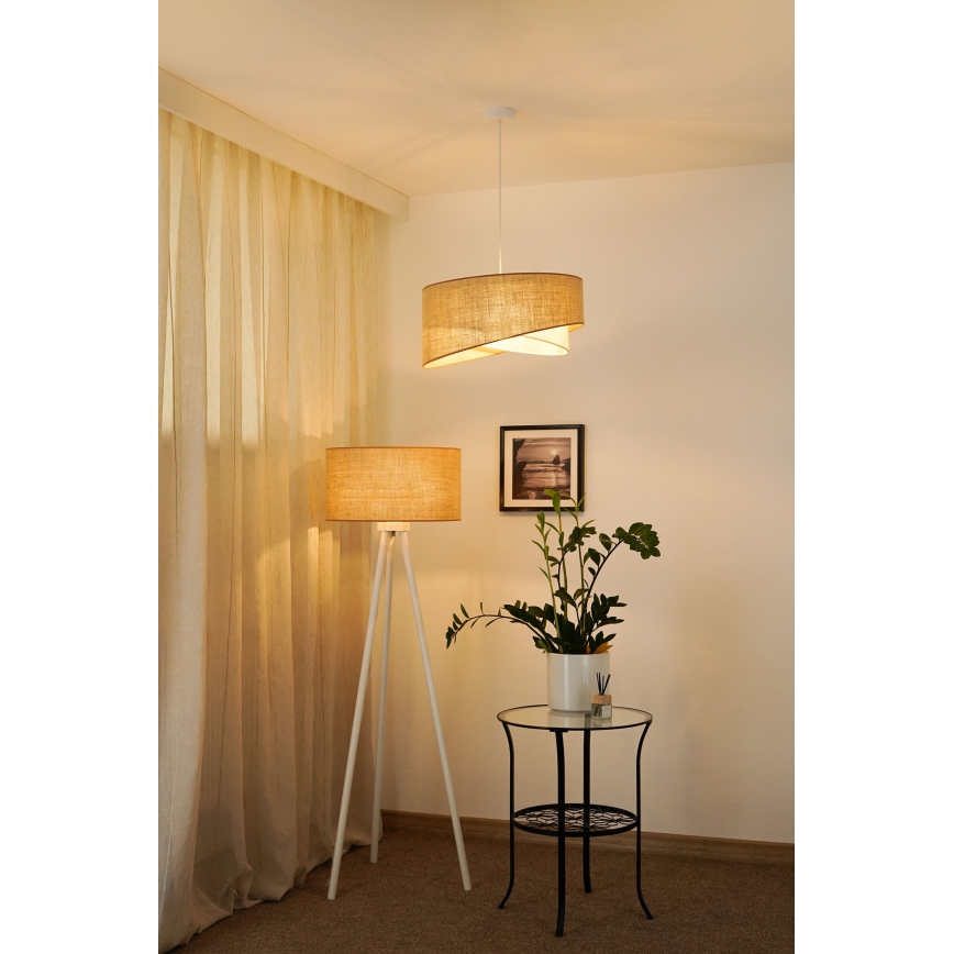 Brilagi - LED Luster na sajli LYRA 1xE27/15W/230V bež/krem