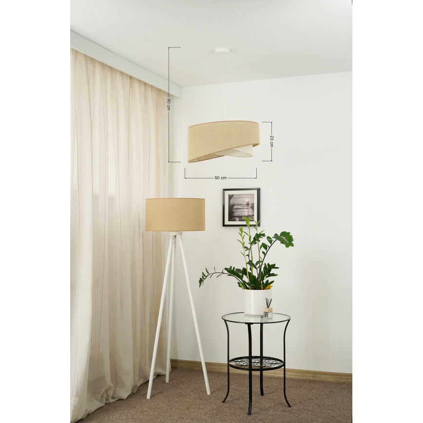 Brilagi - LED Luster na sajli LYRA 1xE27/15W/230V bež/krem