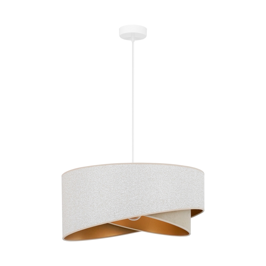Brilagi - LED Luster na sajli LYRA 1xE27/15W/230V bijela/bež/zlatna