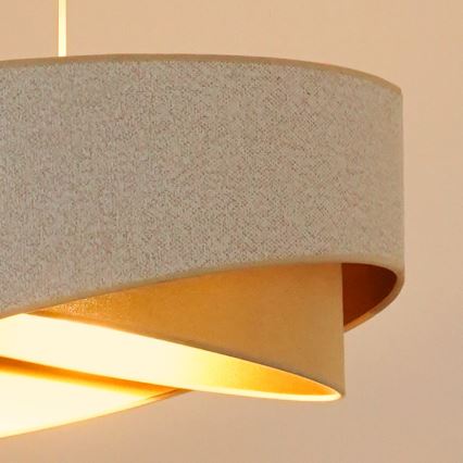 Brilagi - LED Luster na sajli LYRA 1xE27/15W/230V bijela/bež/zlatna