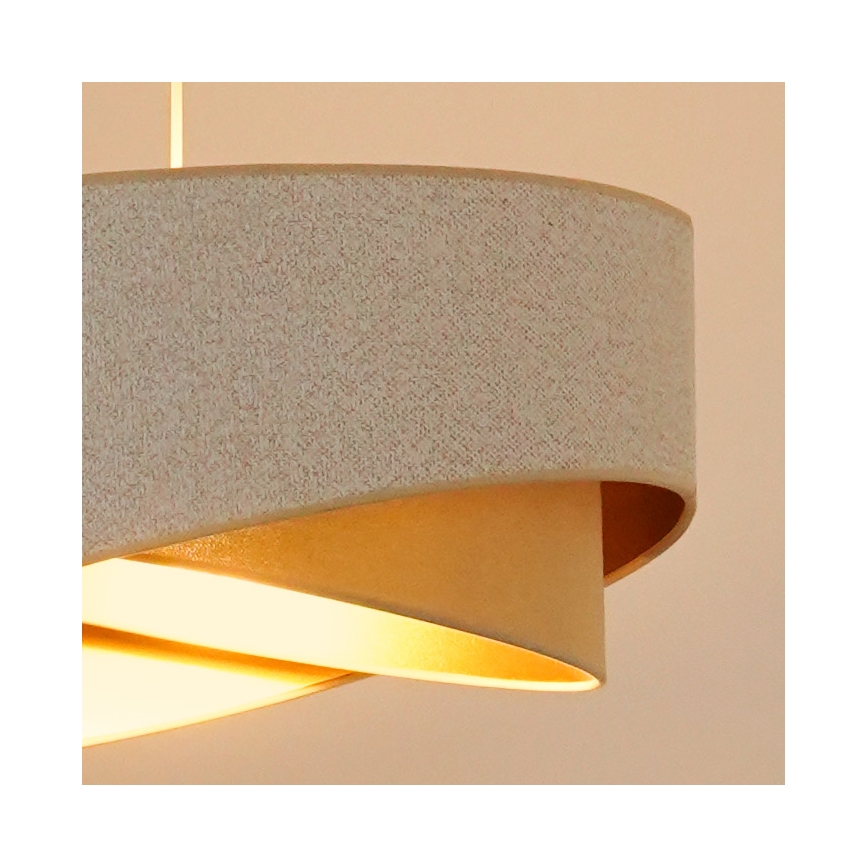 Brilagi - LED Luster na sajli LYRA 1xE27/15W/230V bijela/bež/zlatna