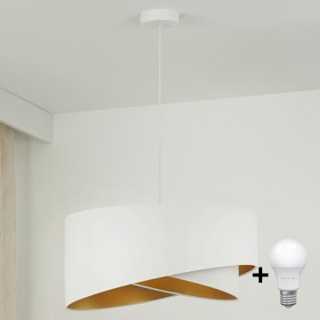 Brilagi - LED Luster na sajli LYRA 1xE27/15W/230V bijela/zlatna
