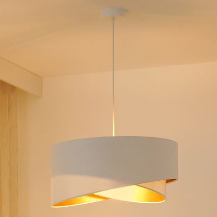 Brilagi - LED Luster na sajli LYRA 1xE27/15W/230V bijela/zlatna