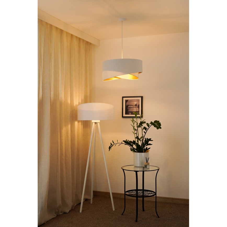 Brilagi - LED Luster na sajli LYRA 1xE27/15W/230V bijela/zlatna