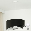 Brilagi - LED Luster na sajli LYRA 1xE27/15W/230V crna/bijela
