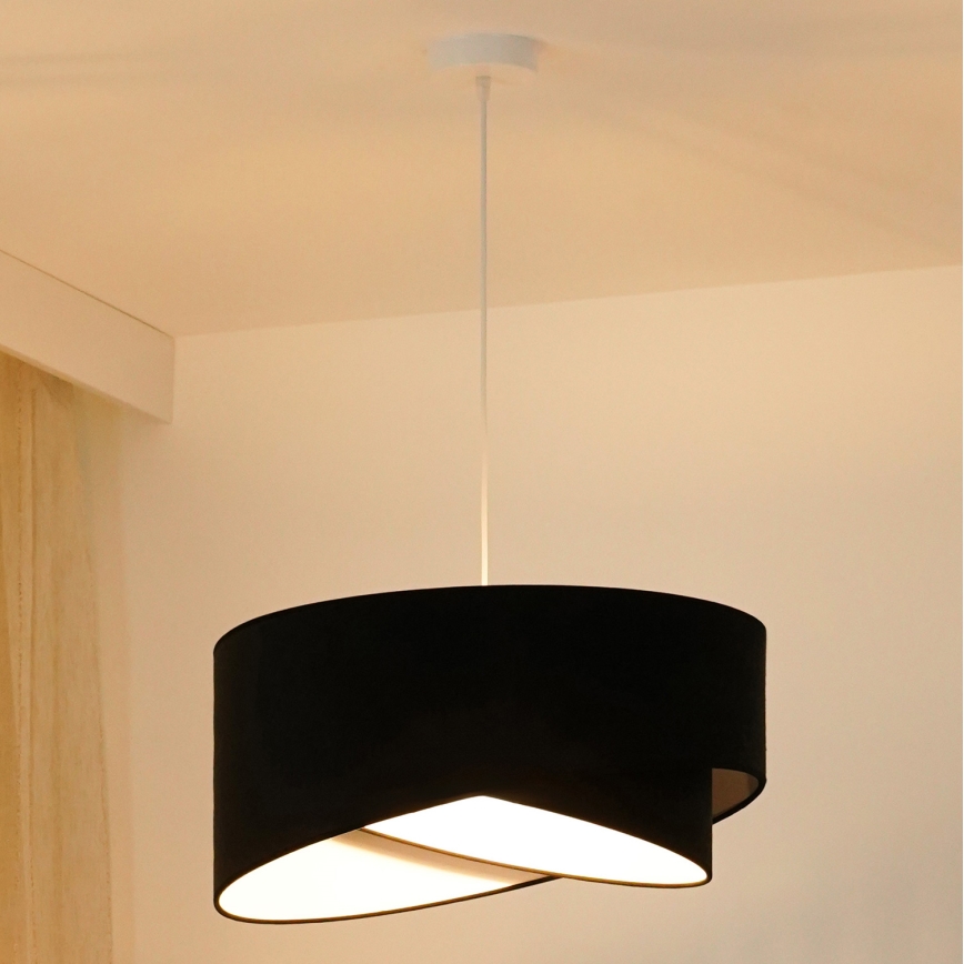 Brilagi - LED Luster na sajli LYRA 1xE27/15W/230V crna/bijela