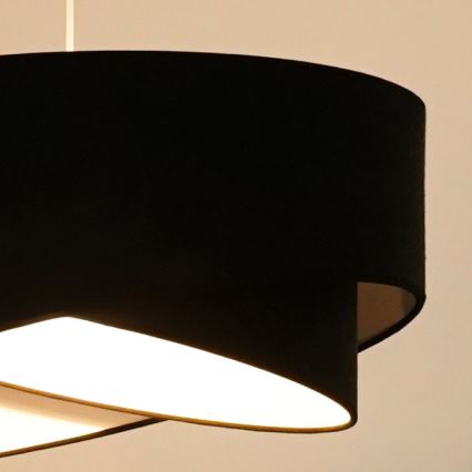 Brilagi - LED Luster na sajli LYRA 1xE27/15W/230V crna/bijela