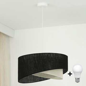 Brilagi - LED Luster na sajli LYRA 1xE27/15W/230V crna/krem