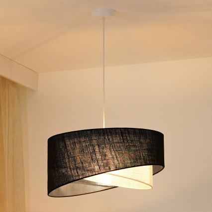 Brilagi - LED Luster na sajli LYRA 1xE27/15W/230V crna/krem